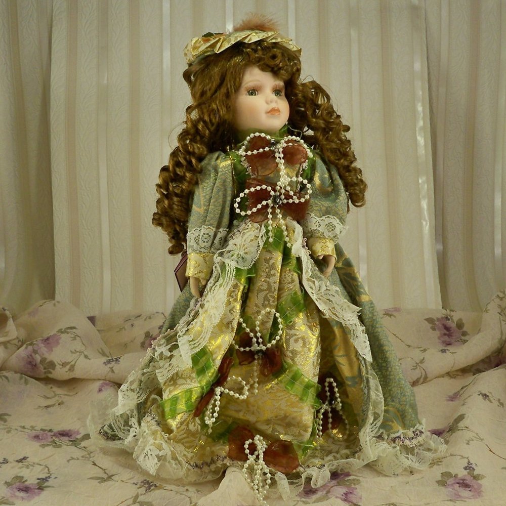 Goldenvale Collection (Velma) Porcelain Doll W/Stand